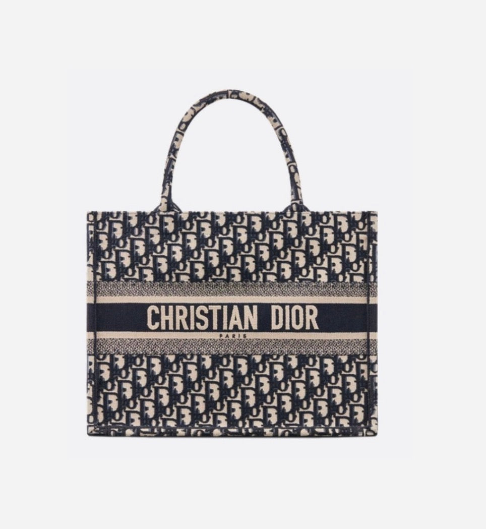 Medium Dior Book Tote - Blue/Beige/Black