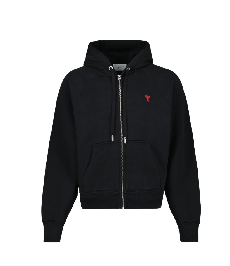 Ami Zip Up Hoodie - Black
